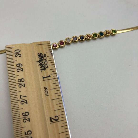 18K Gold Plated Bracelet Women's Multi Colored Cubic Zirconia Waterproof - Picture 9 of 12